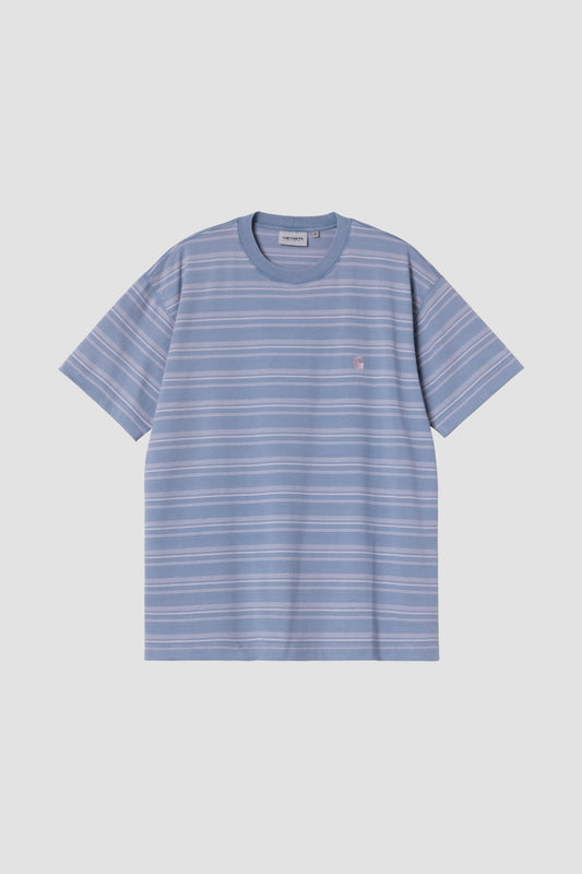 S/S BRODINE TEE STRIPE Sorrent indigo overdyed