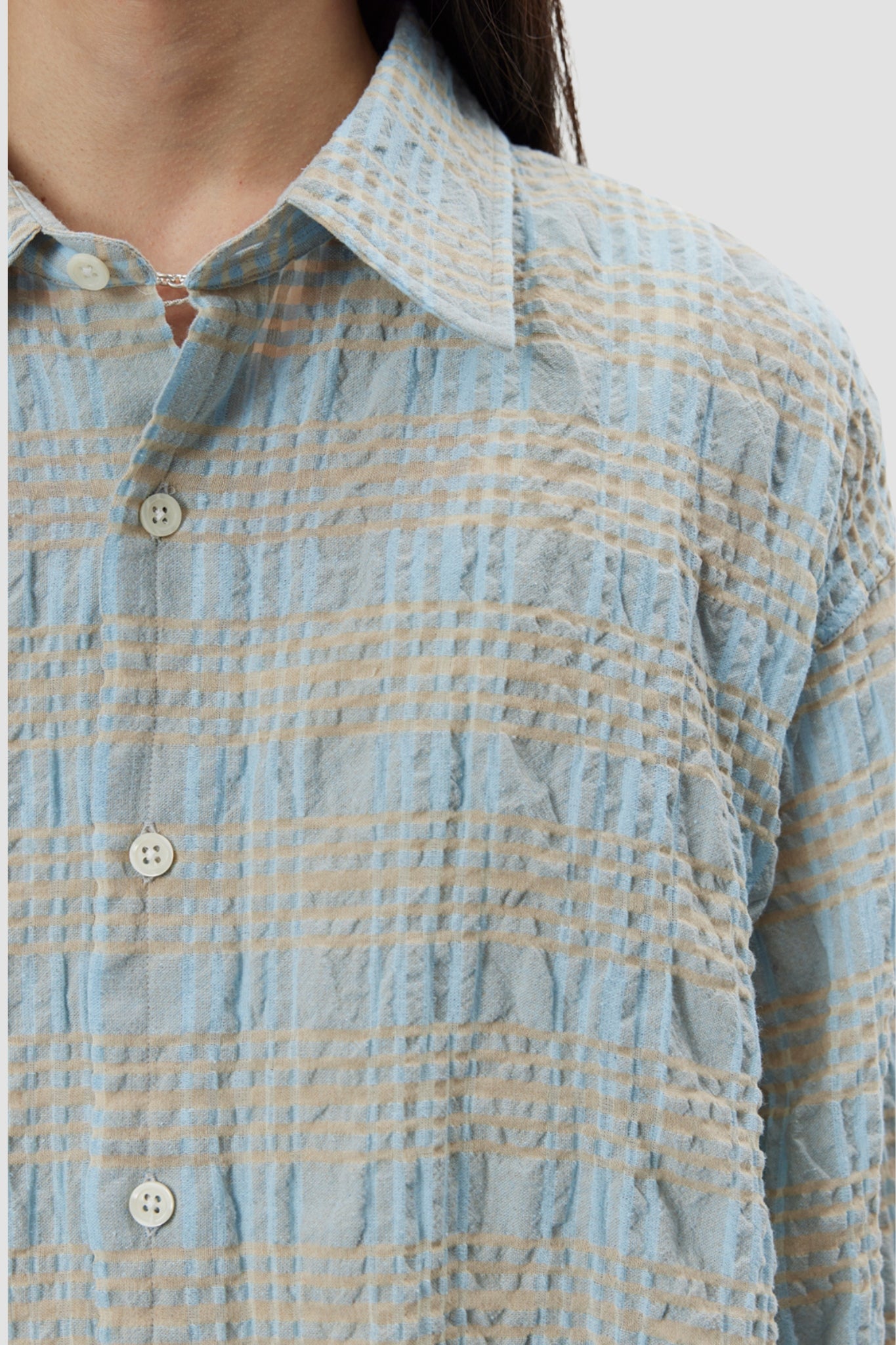 EXACT SHIRT Pale Blue StructuredCheck