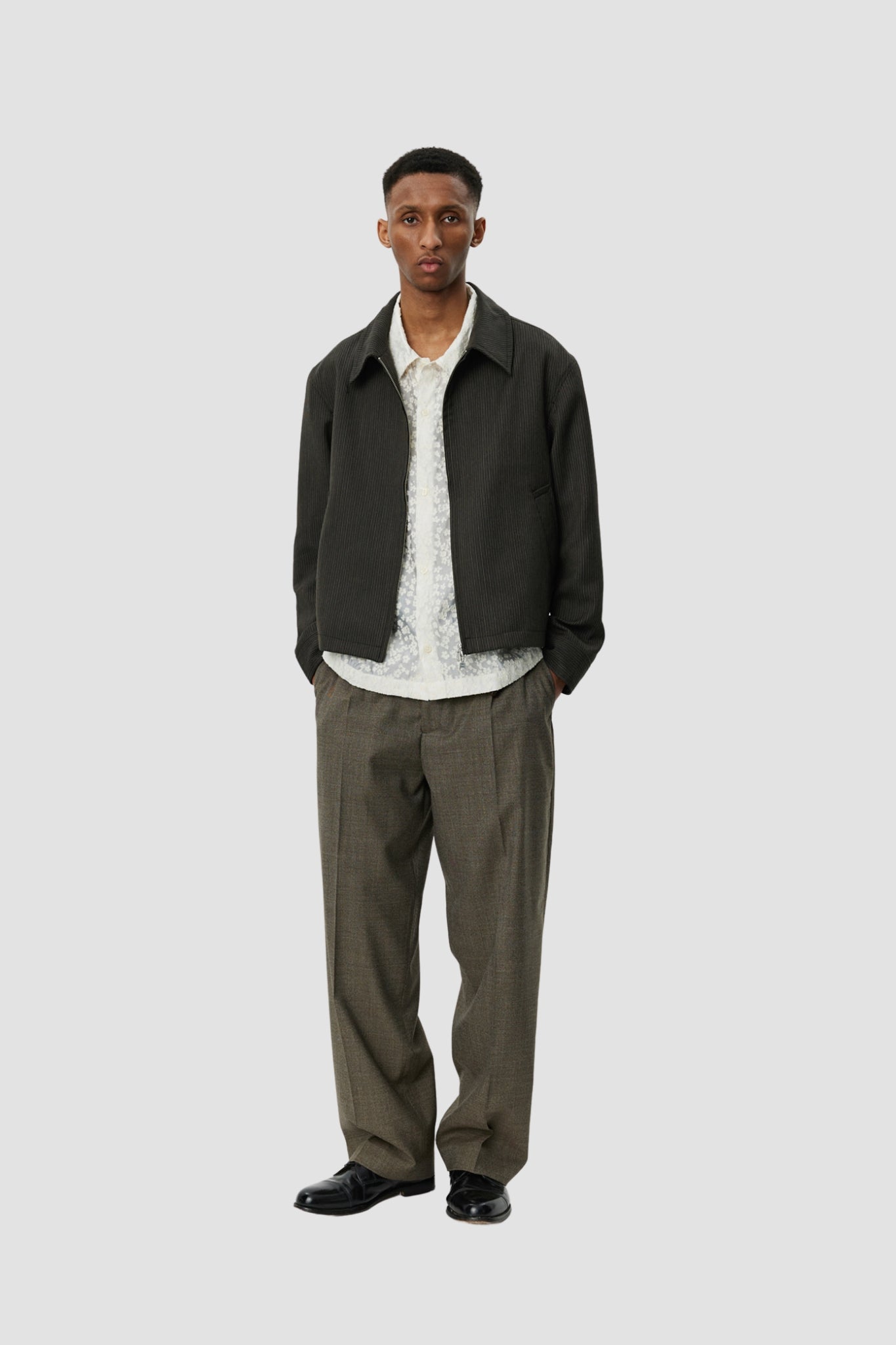 MAIL JACKET Taupe Vintage Stripe