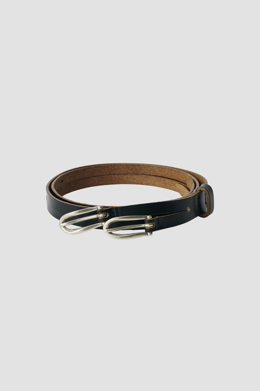 TWIN TONGUE BELT Black Chromexcel Leathe