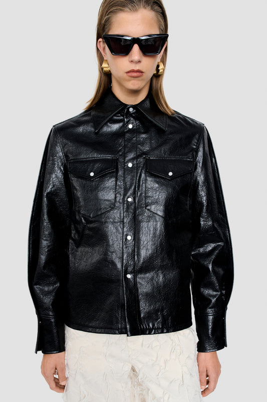 RHEA JACKET faux memory leather