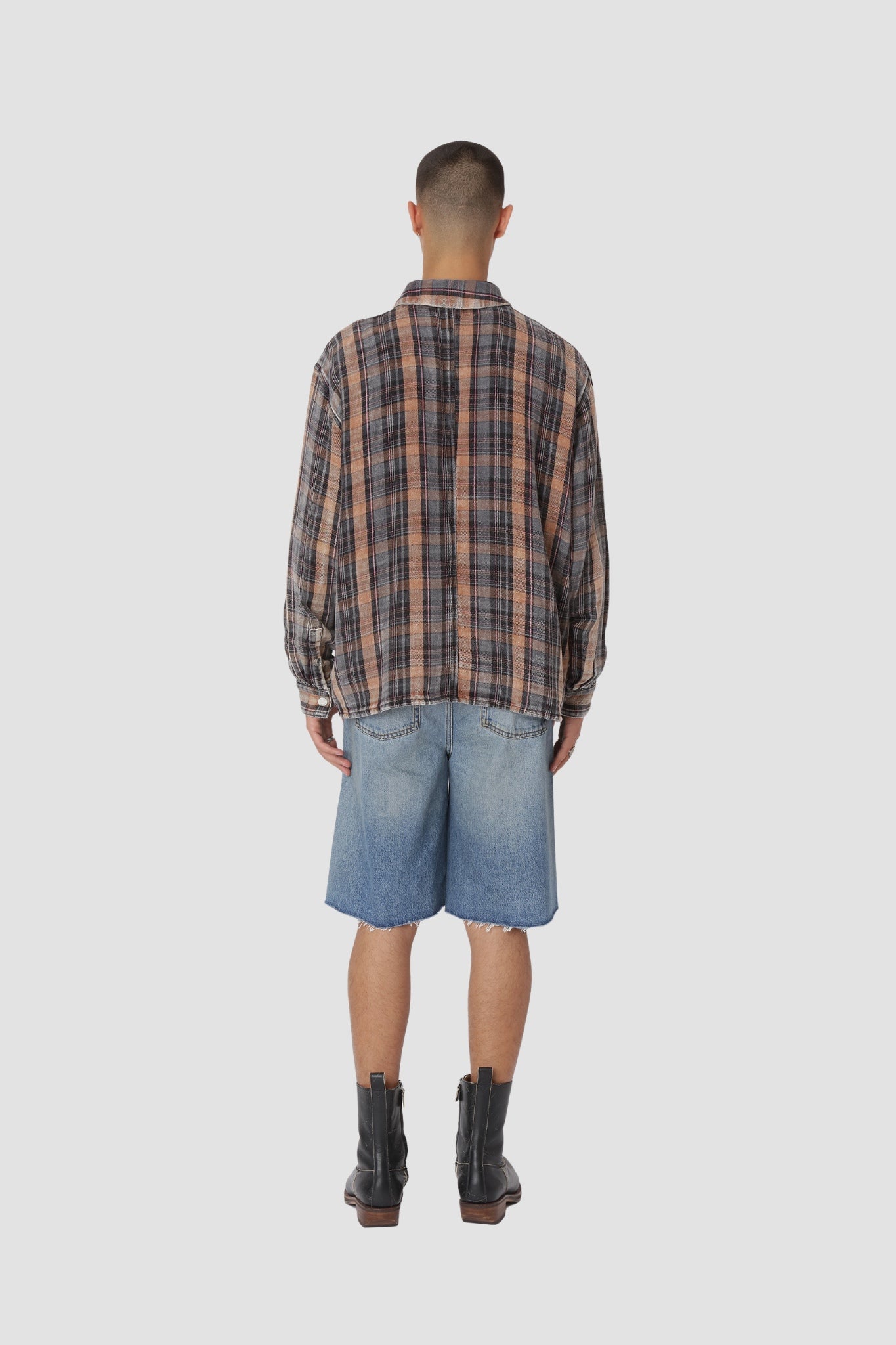 ZAYNE ZIP SHIRT Bleached Check