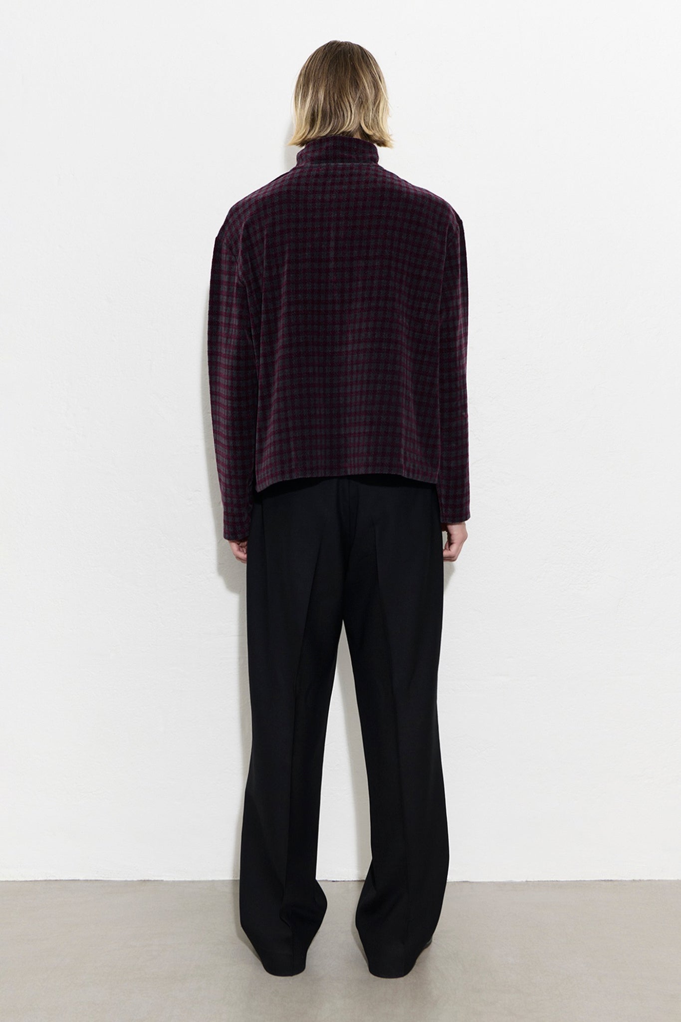 SHRUNKEN FULLZIP Merlot Houndini Check Velor