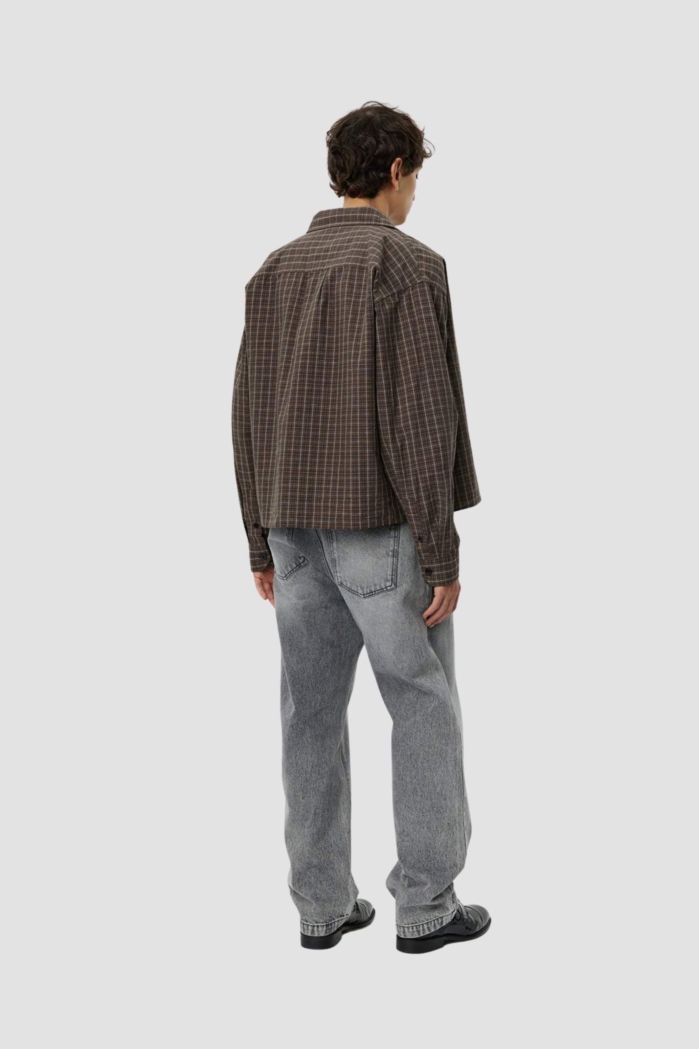 PRIORITY SHIRT Brown Linen Check