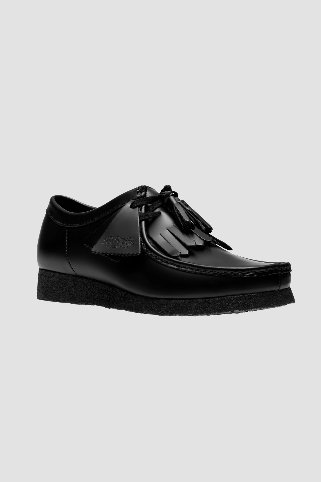 WALLABEE Blk HiShine Lea