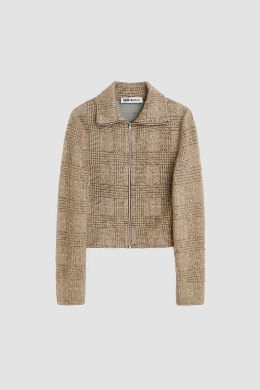 SLIM ZIP LONGSLEEVE Beige Hound Check