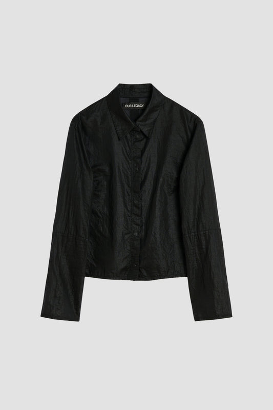 AUTO SHIRT Black Ink Chintzed Mussola