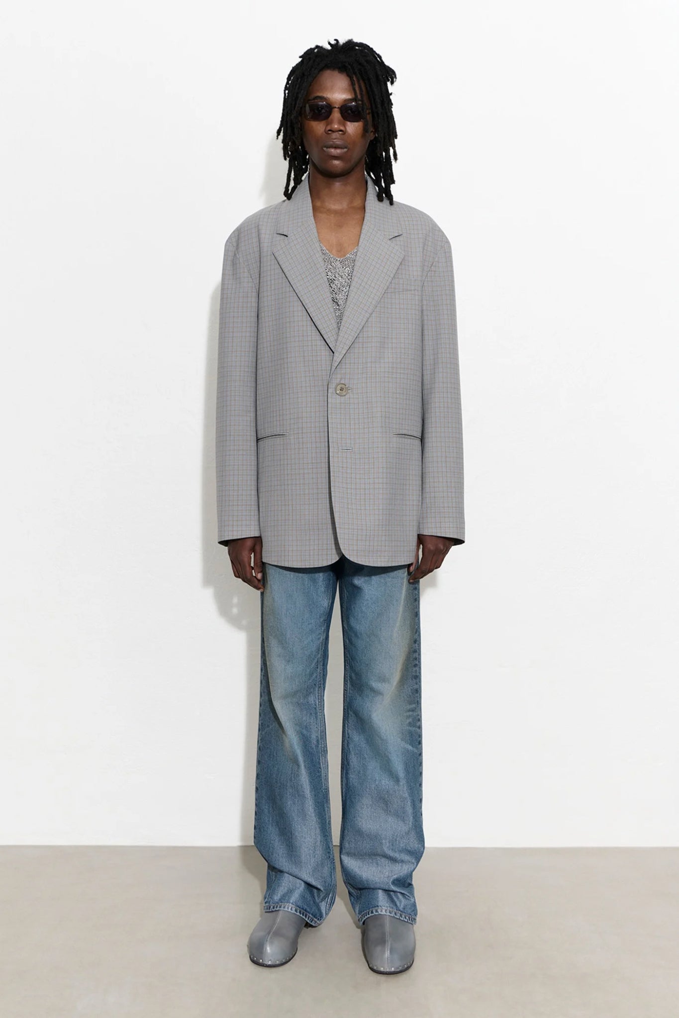 INDUSTRY BLAZER Frosted Moss Check Nexwool