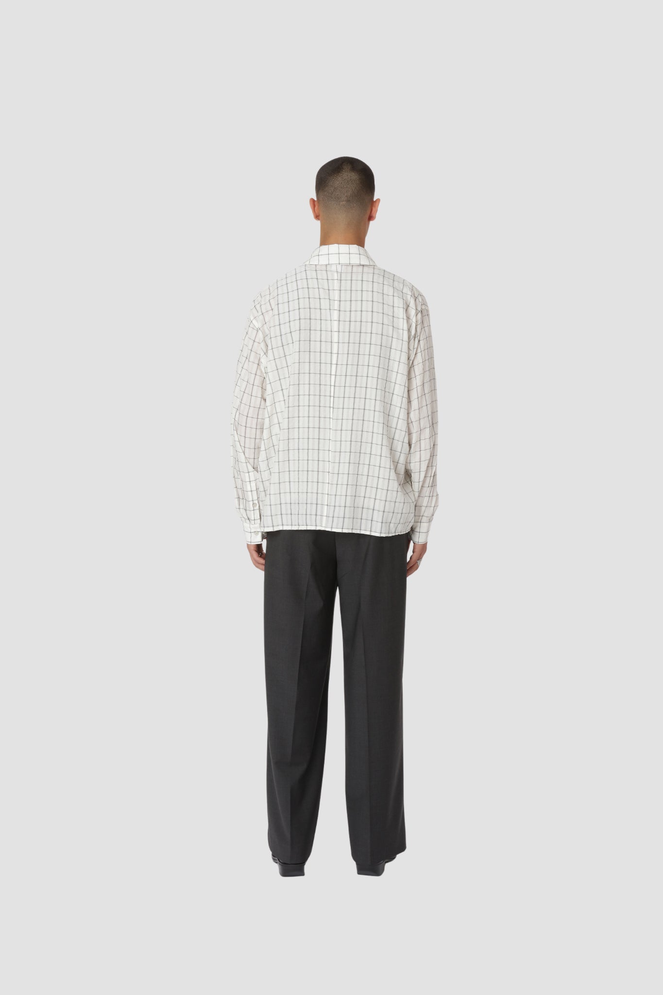 ZAYNE ZIP SHIRT Grey check