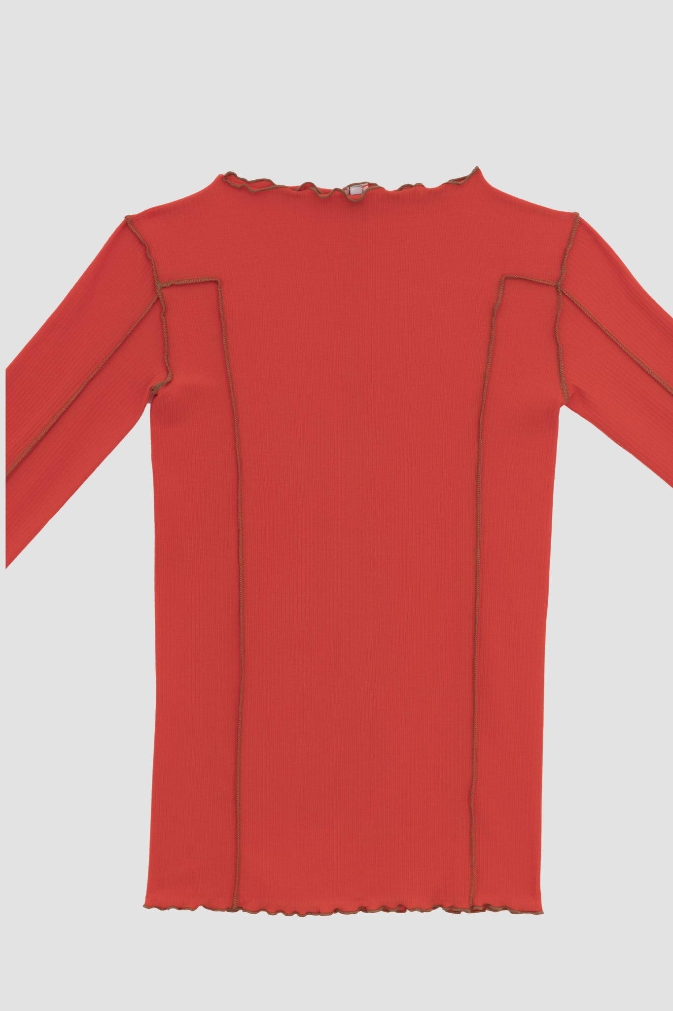 OMATO LONG SLEEVE TEE MY RED/BROWN