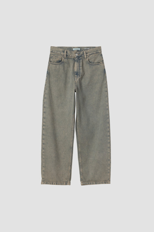 W BRANDON PANT Blue/leather garment dye