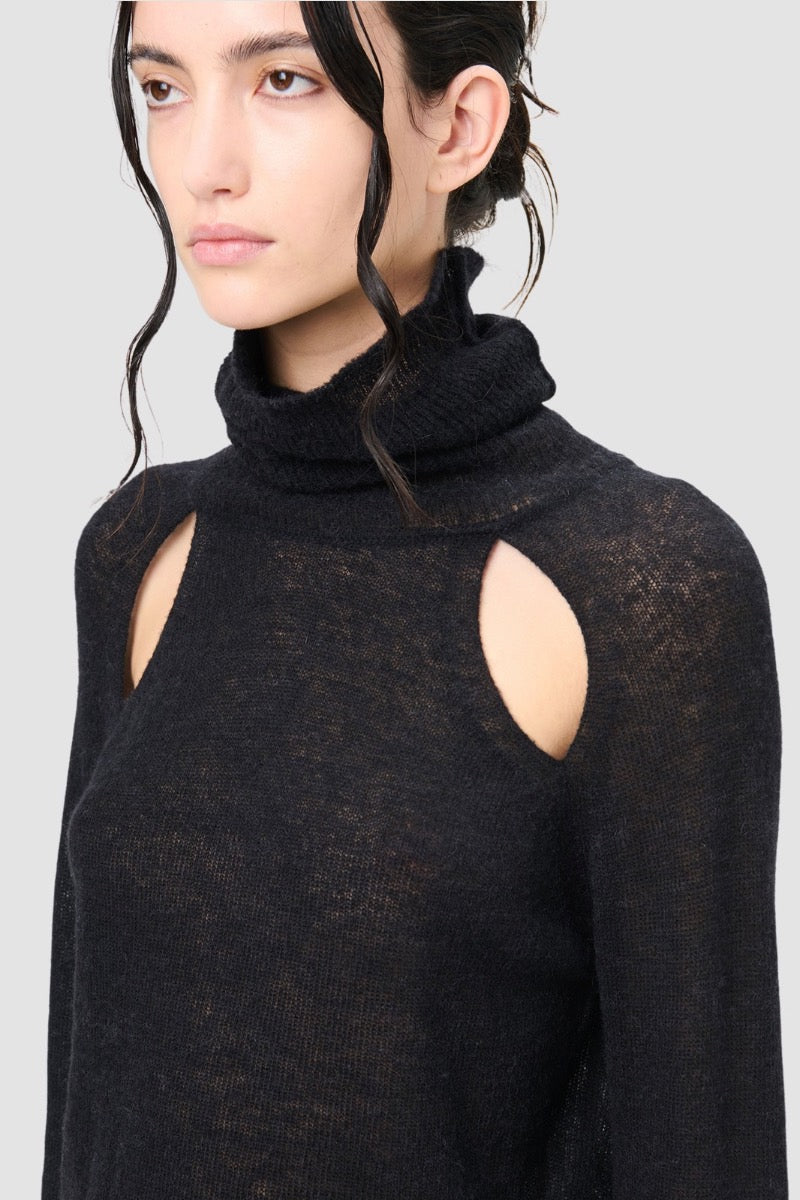 SLICE TURTLENECK Black Alpaca