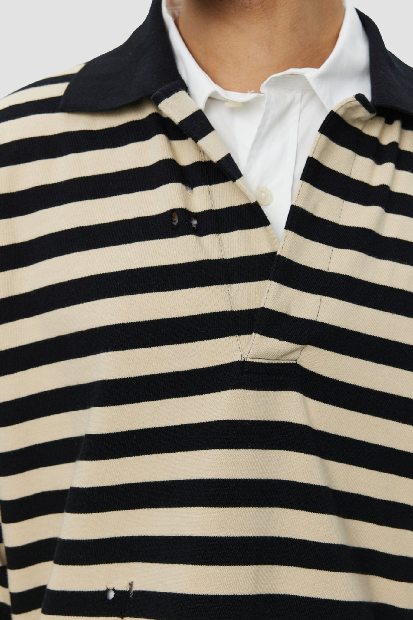FRACTURED POLO Wide Black Stripe