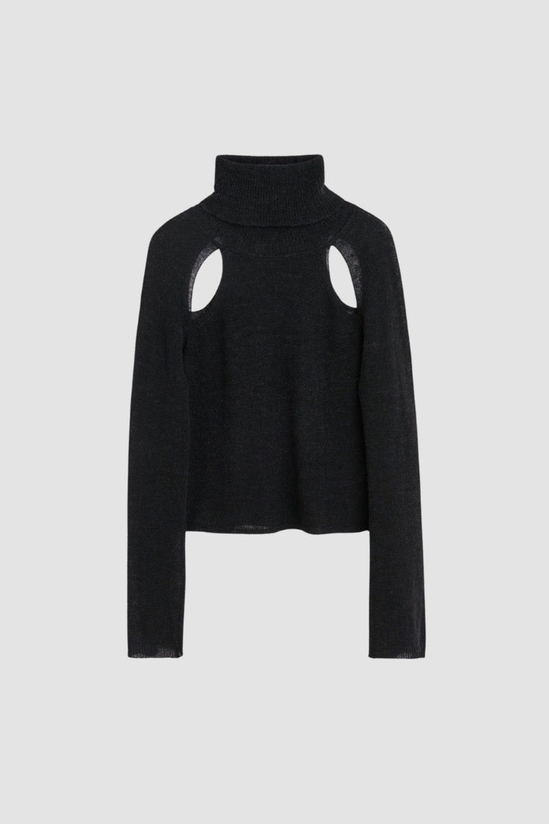 SLICE TURTLENECK Black Alpaca
