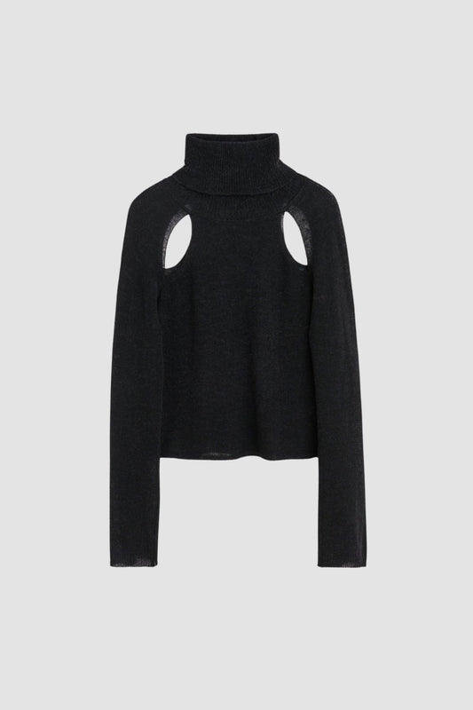 SLICE TURTLENECK Black Alpaca
