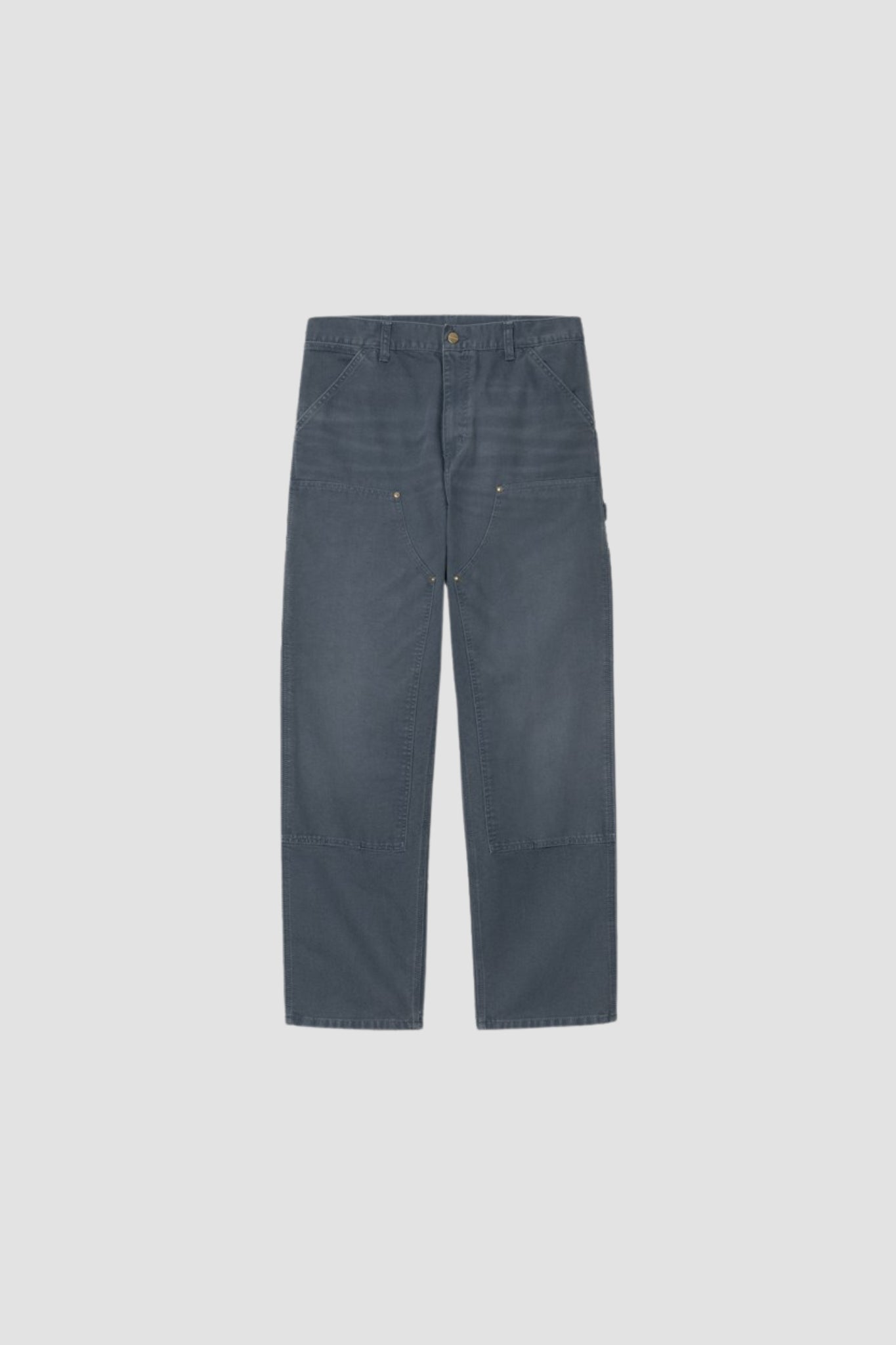 DOUBLE KNEE PANT Dusky Blue stone canvas L32