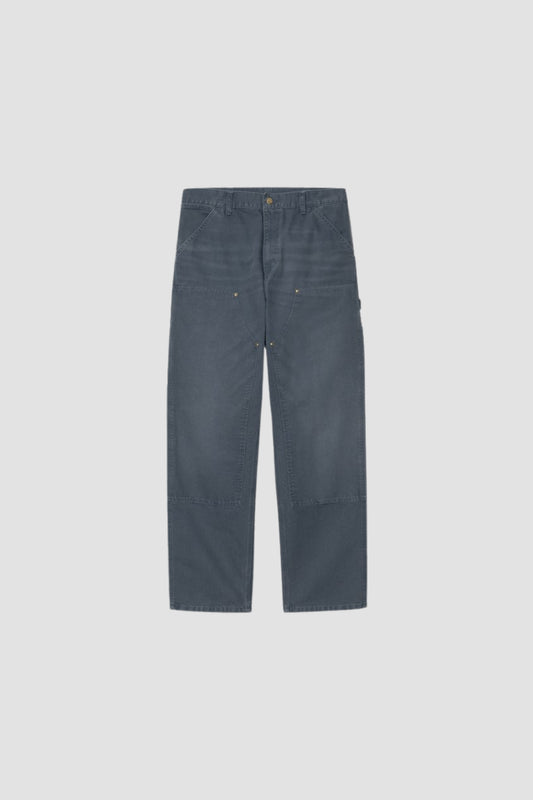 DOUBLE KNEE PANT Dusky Blue stone canvas L32