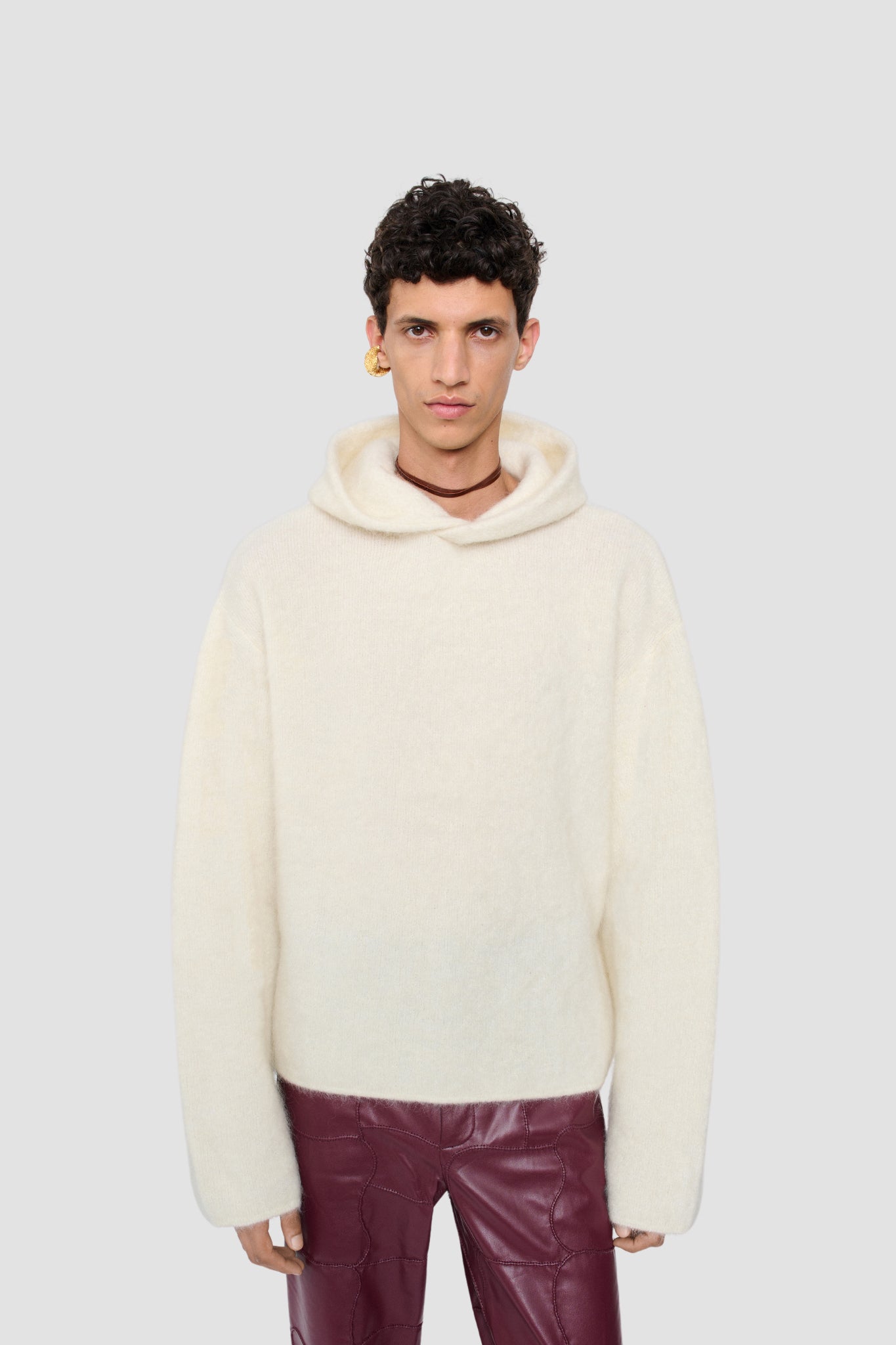 AHTI HOODIE Snow fine mohair