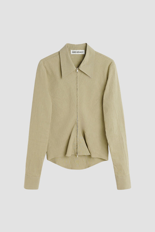 SLIM ZIP SHIRT Dry Grass Rugged Lincot