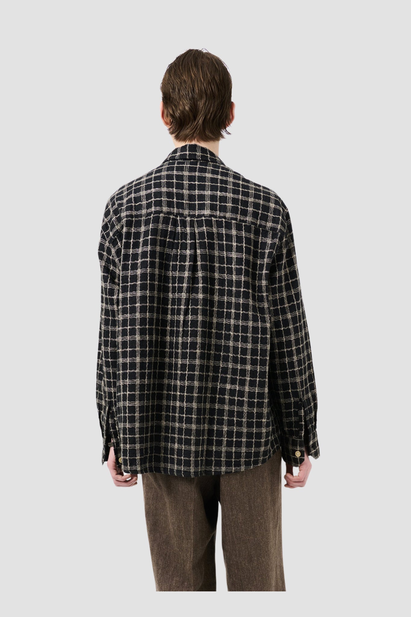 ABOVE SHIRT Black Fishnet Cloth