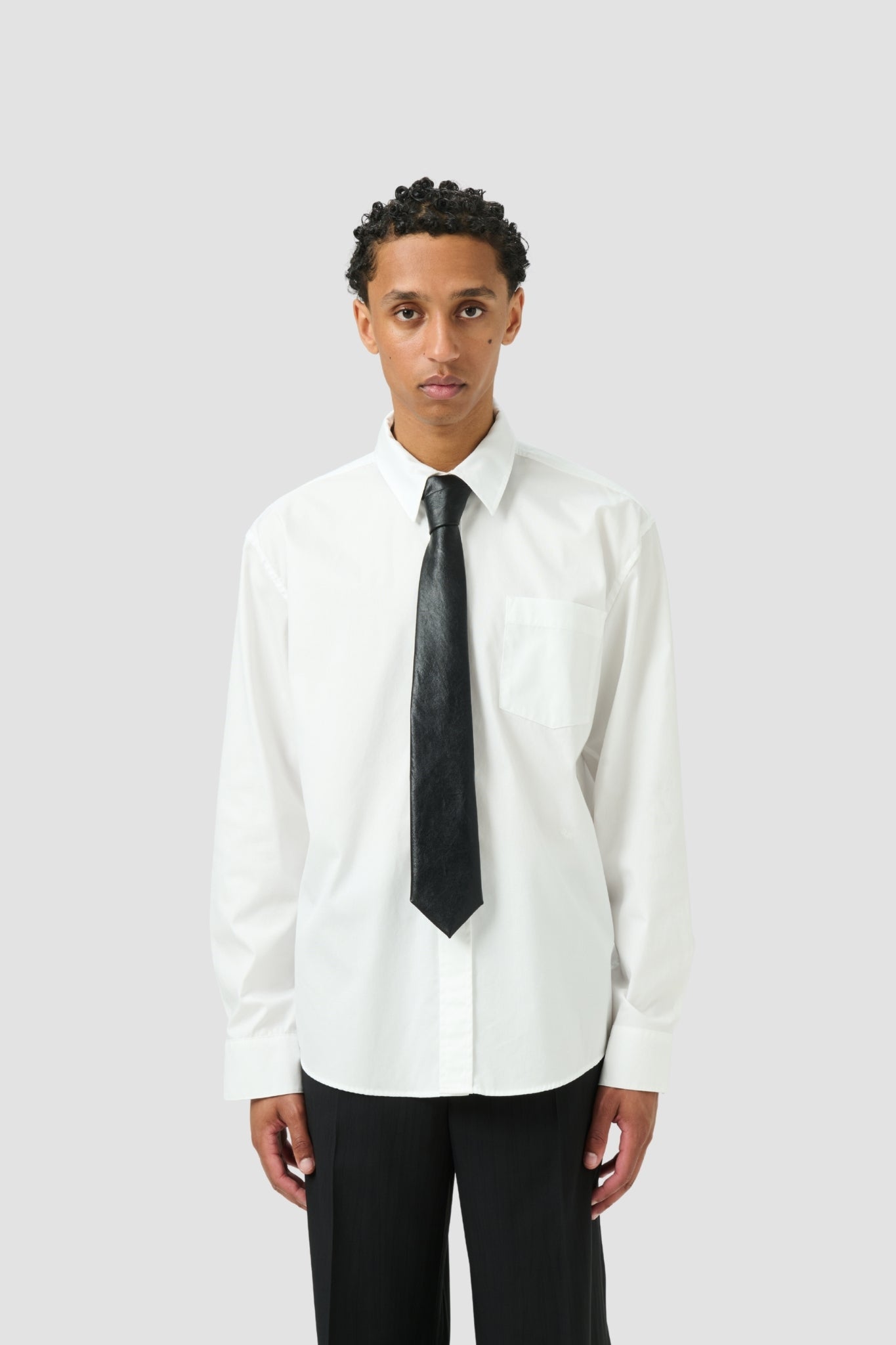 TIE, Black Real Fake Leather