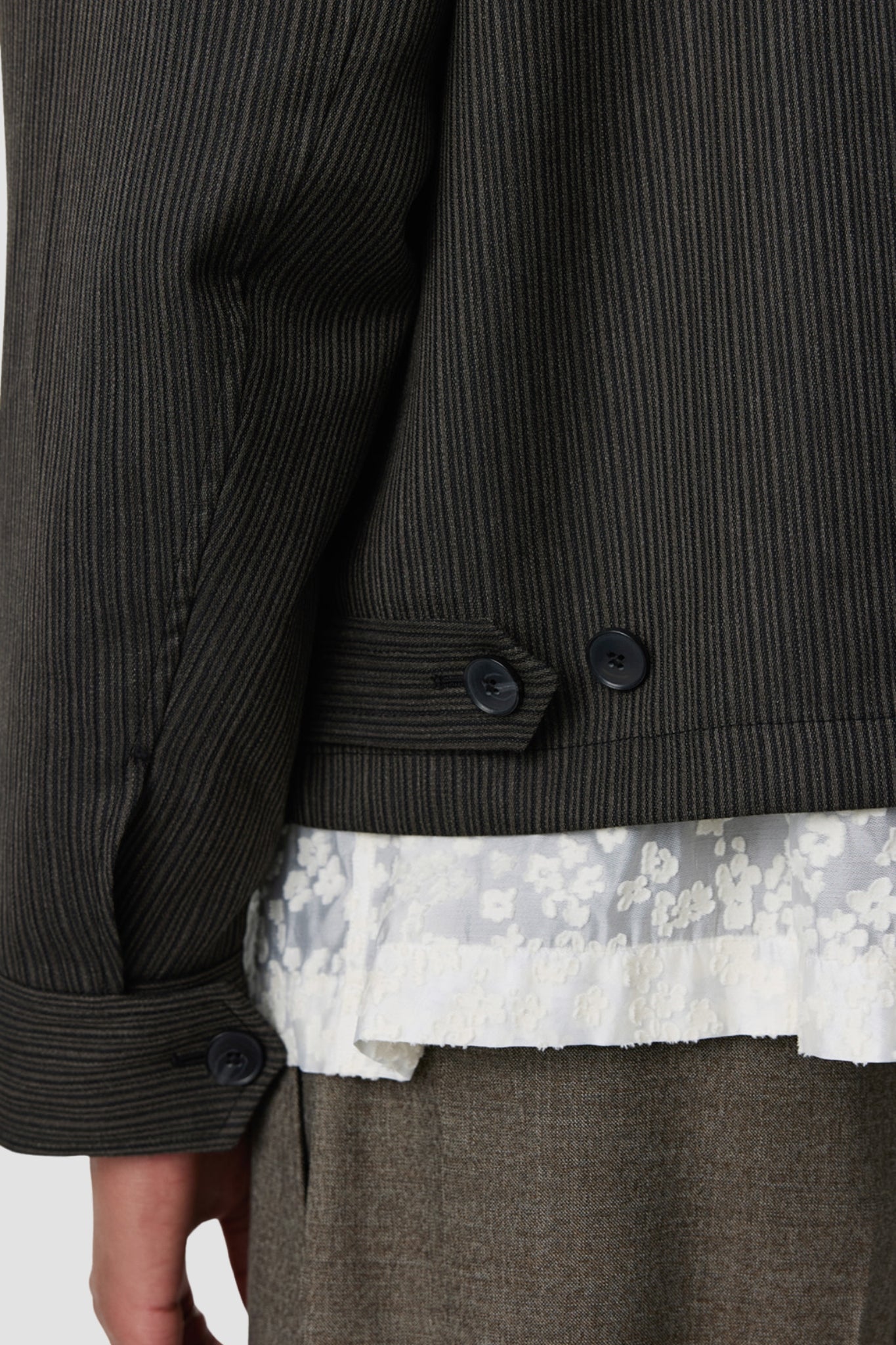 MAIL JACKET Taupe Vintage Stripe