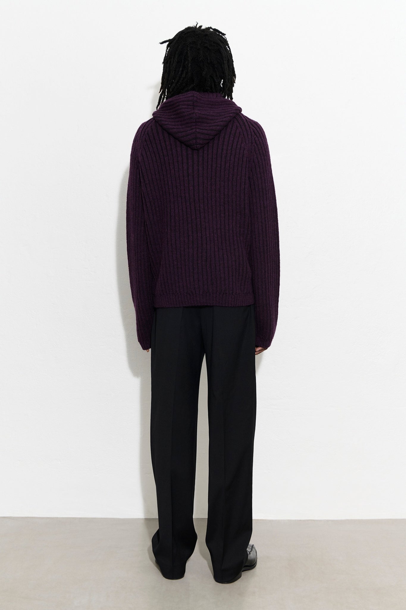 LEVEL HOOD Night Violet Stripe Isles Wool