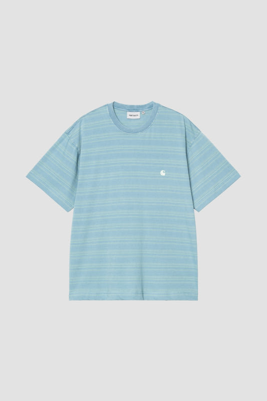 S/S BRODINE TEE STRIPE Saguaro indigo overdyed
