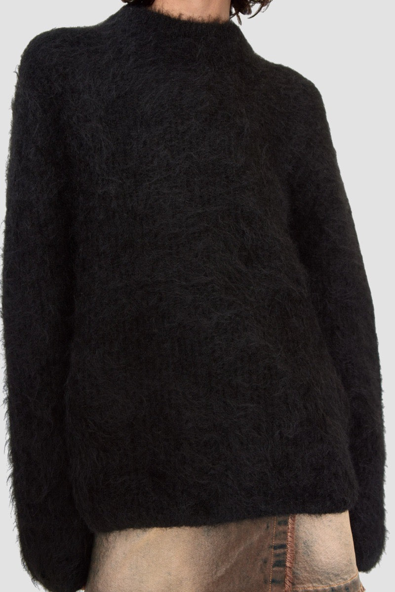 W HARU SWEATER, BLACK
