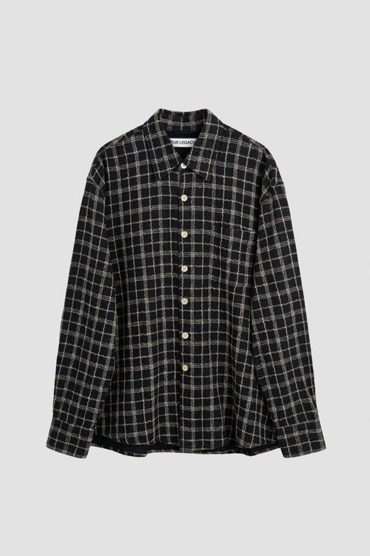 ABOVE SHIRT Black Fishnet Cloth