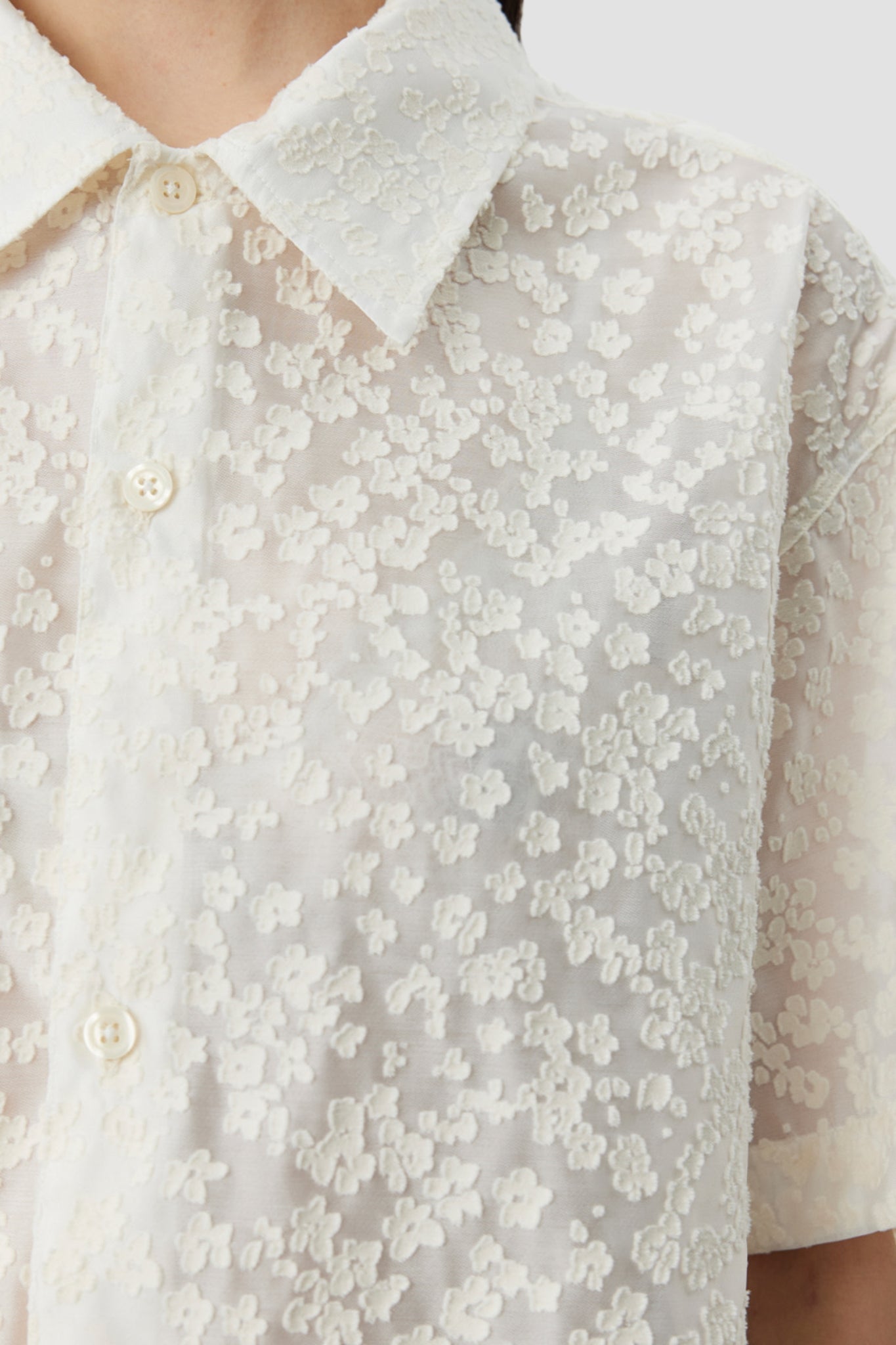 W HOLIDAY SHIRT sheer floral