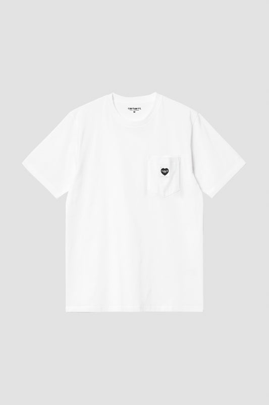 S/S POCKET HEART T-SHIRT White / Black