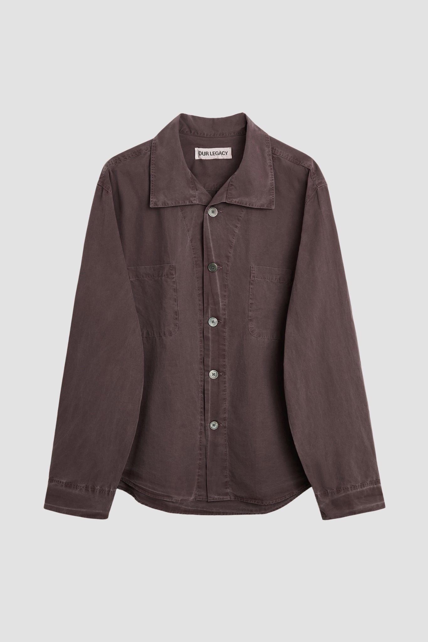 FUNNEL SHIRT charcoal Bordeaux dense poplin