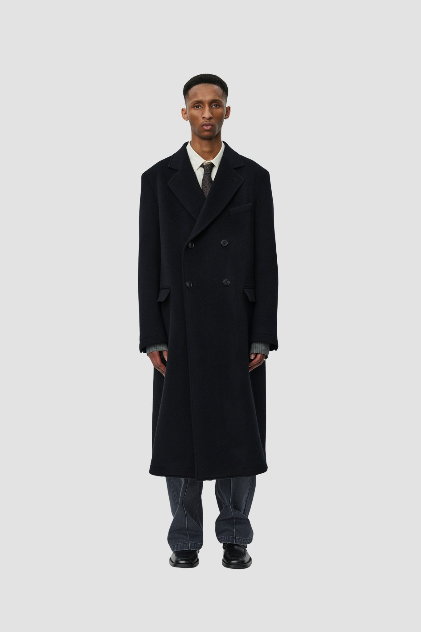 CONFERENCE COAT Black Recycled Wool