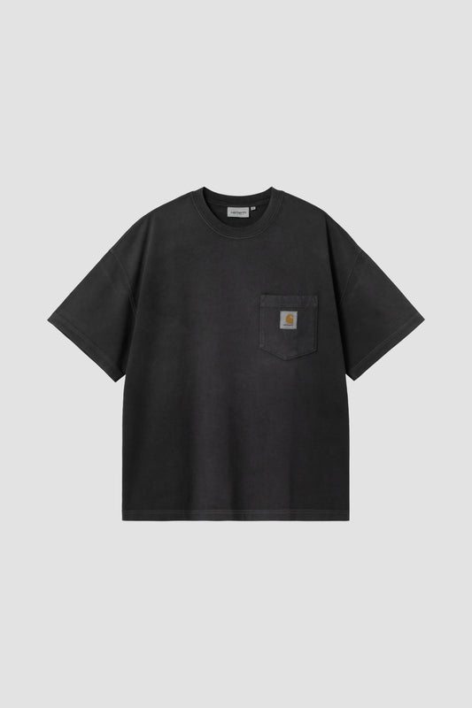 S/S HUDSON POCKET TEE Black, chalk wash