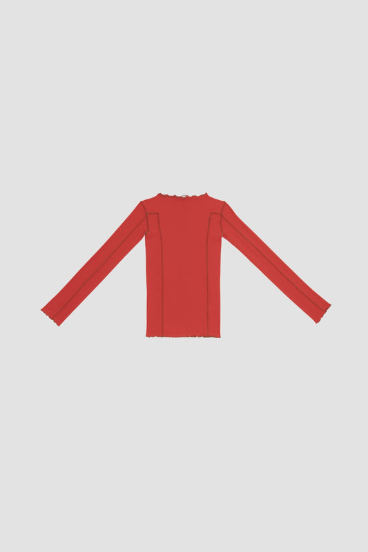 OMATO LONG SLEEVE TEE	MY RED/BROWN