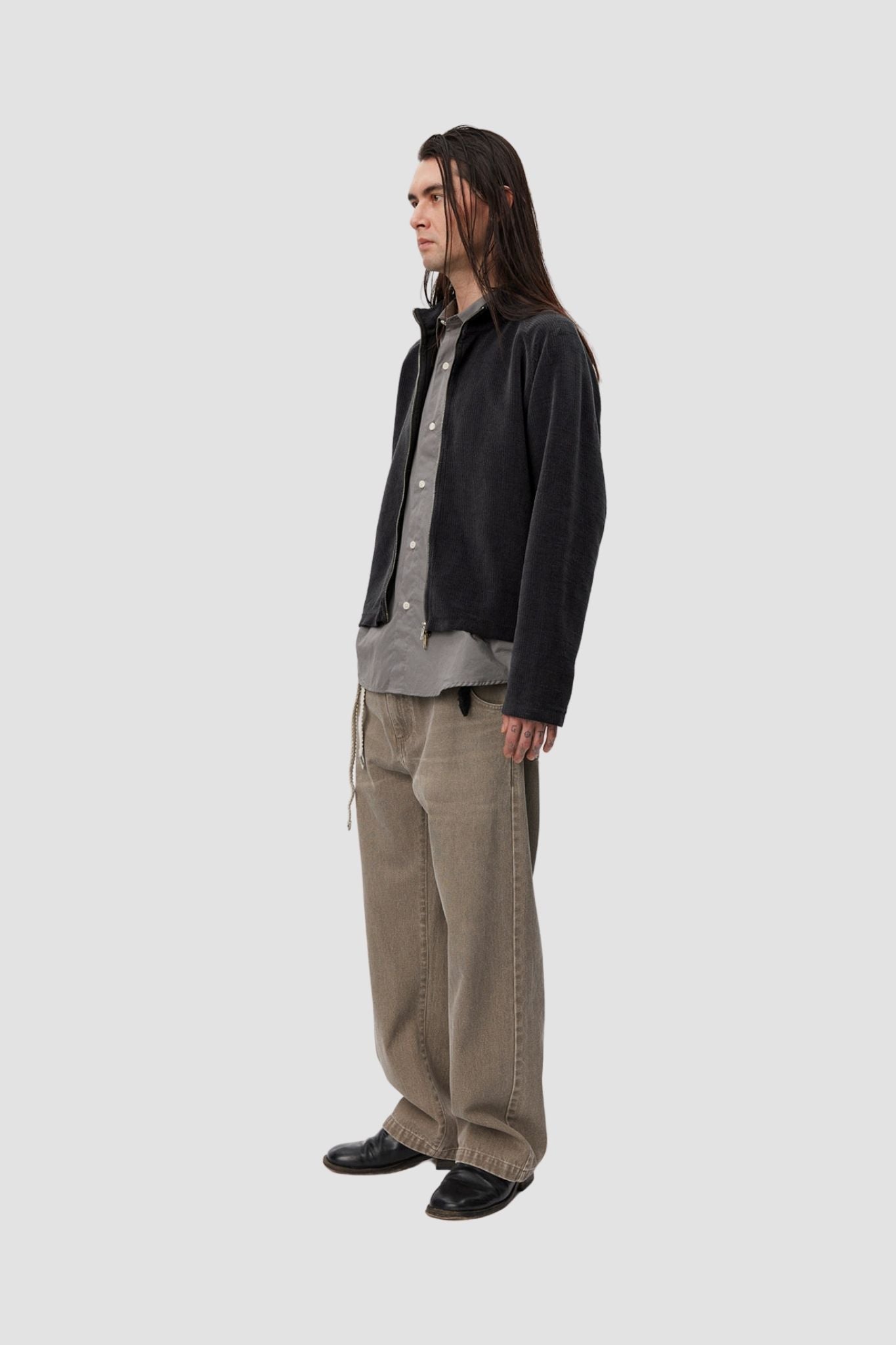 LEISURE ZIP UP Washed GREY