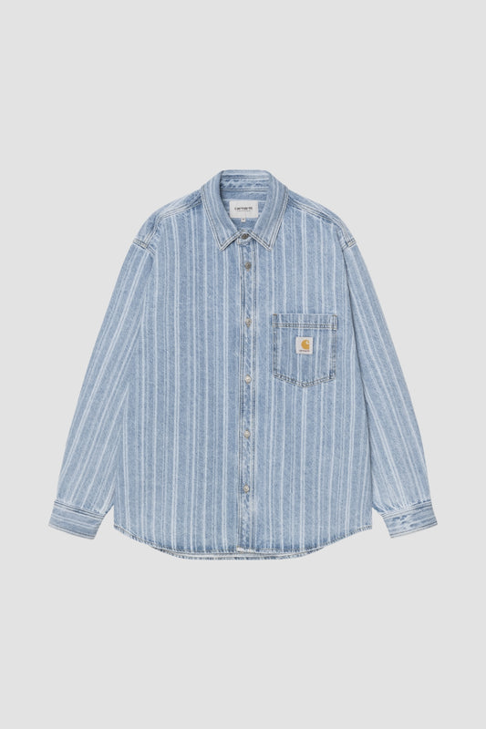 RYLAN SHIRT JAC Stripe Blue Stone bleached
