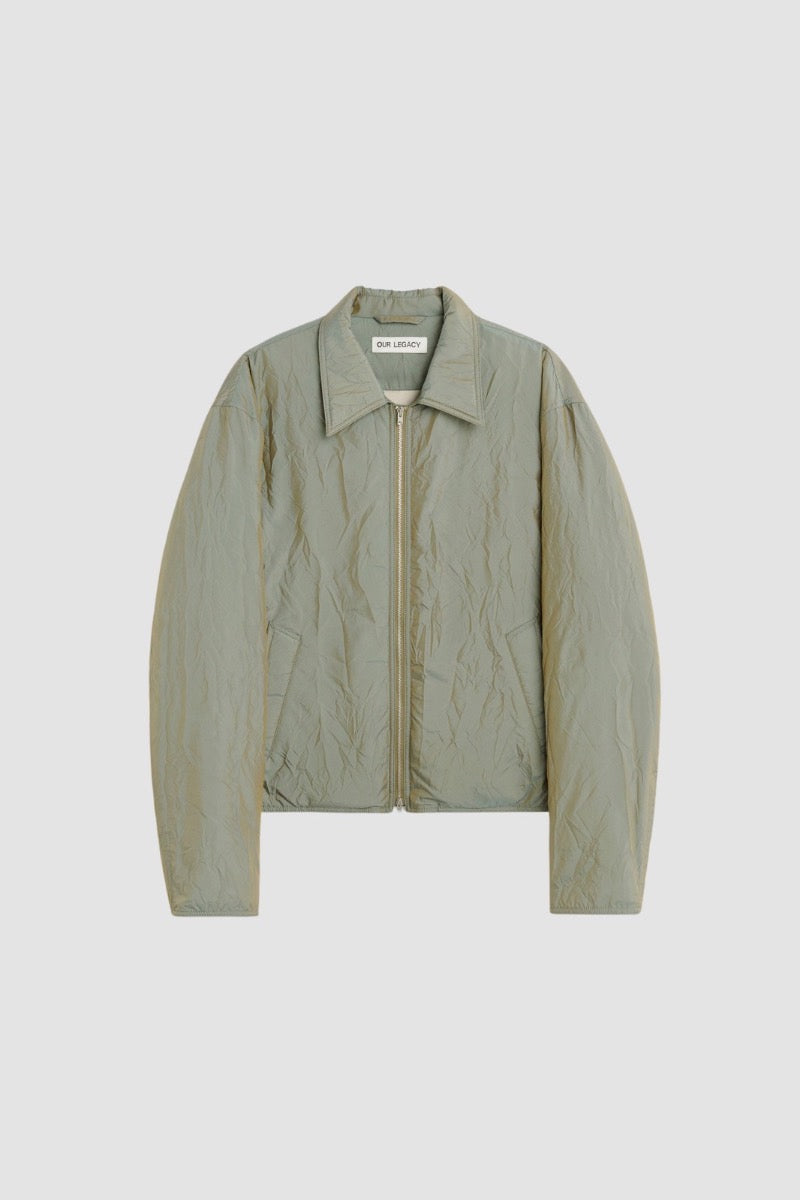 SLIGHT JACKET Shining Olive Crinkle Solaro