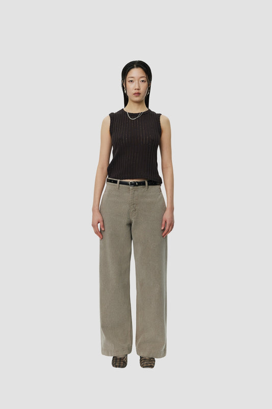 W' STRAIGHT CUT JEANS Brushed Mudstone