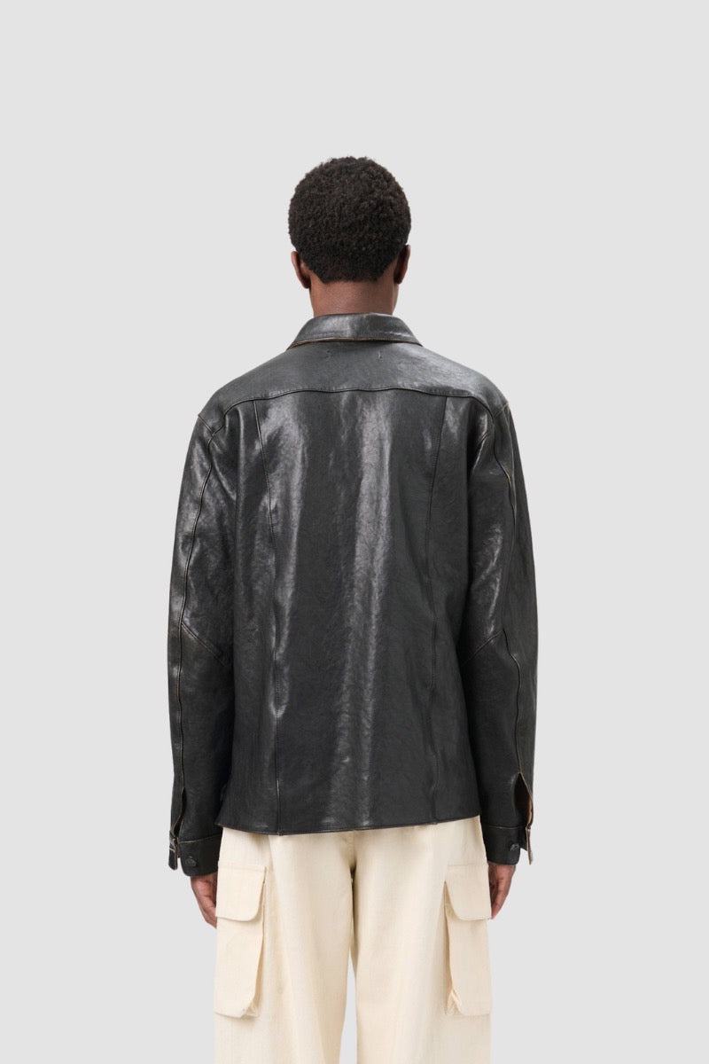 WELDING SHIRT Worn Brown Lambskin