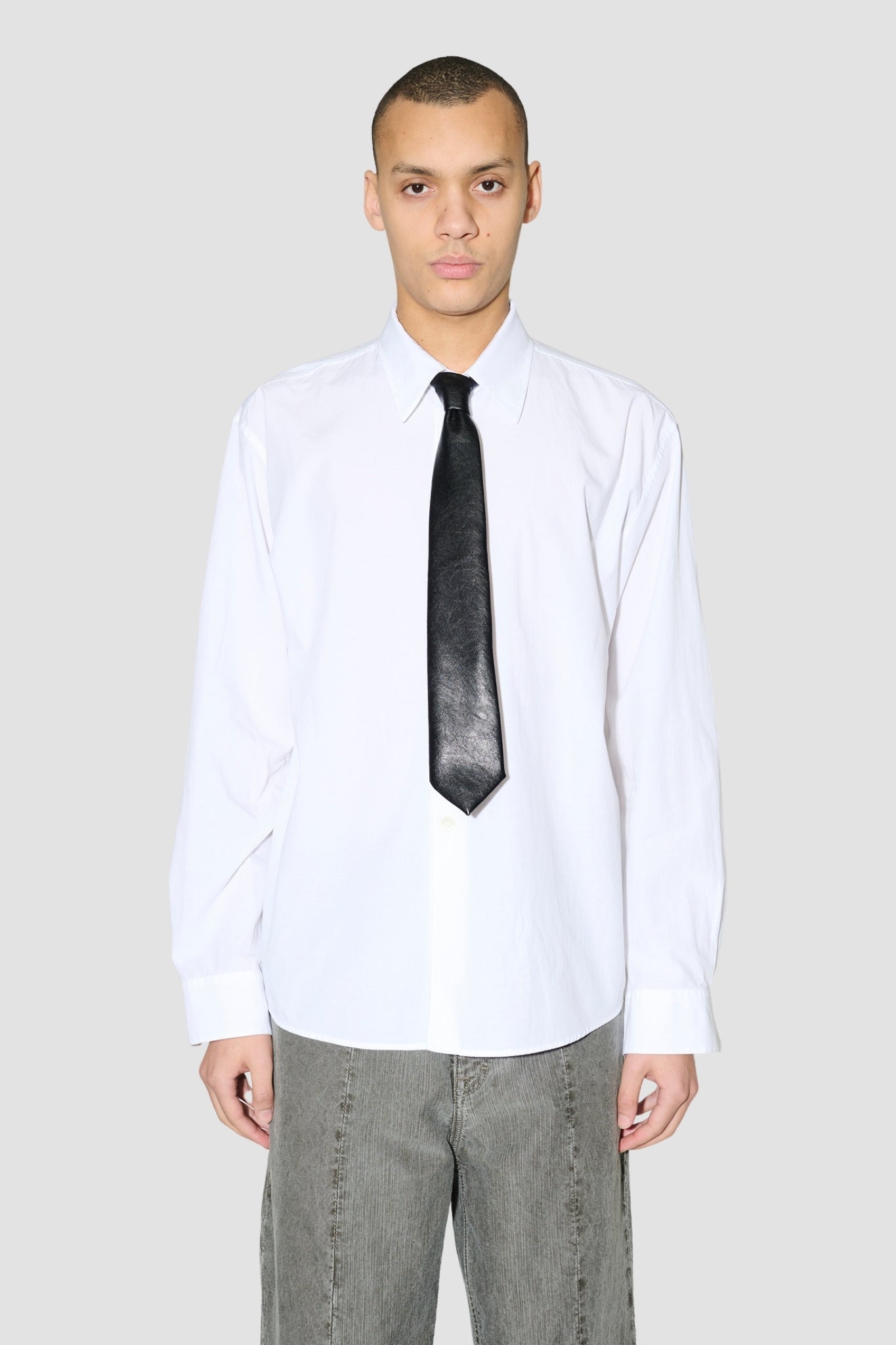 TIE, Black Real Fake Leather