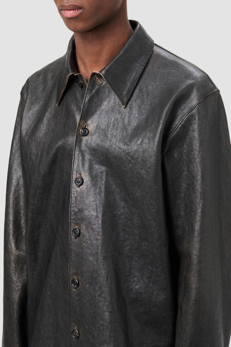 WELDING SHIRT Worn Brown Lambskin
