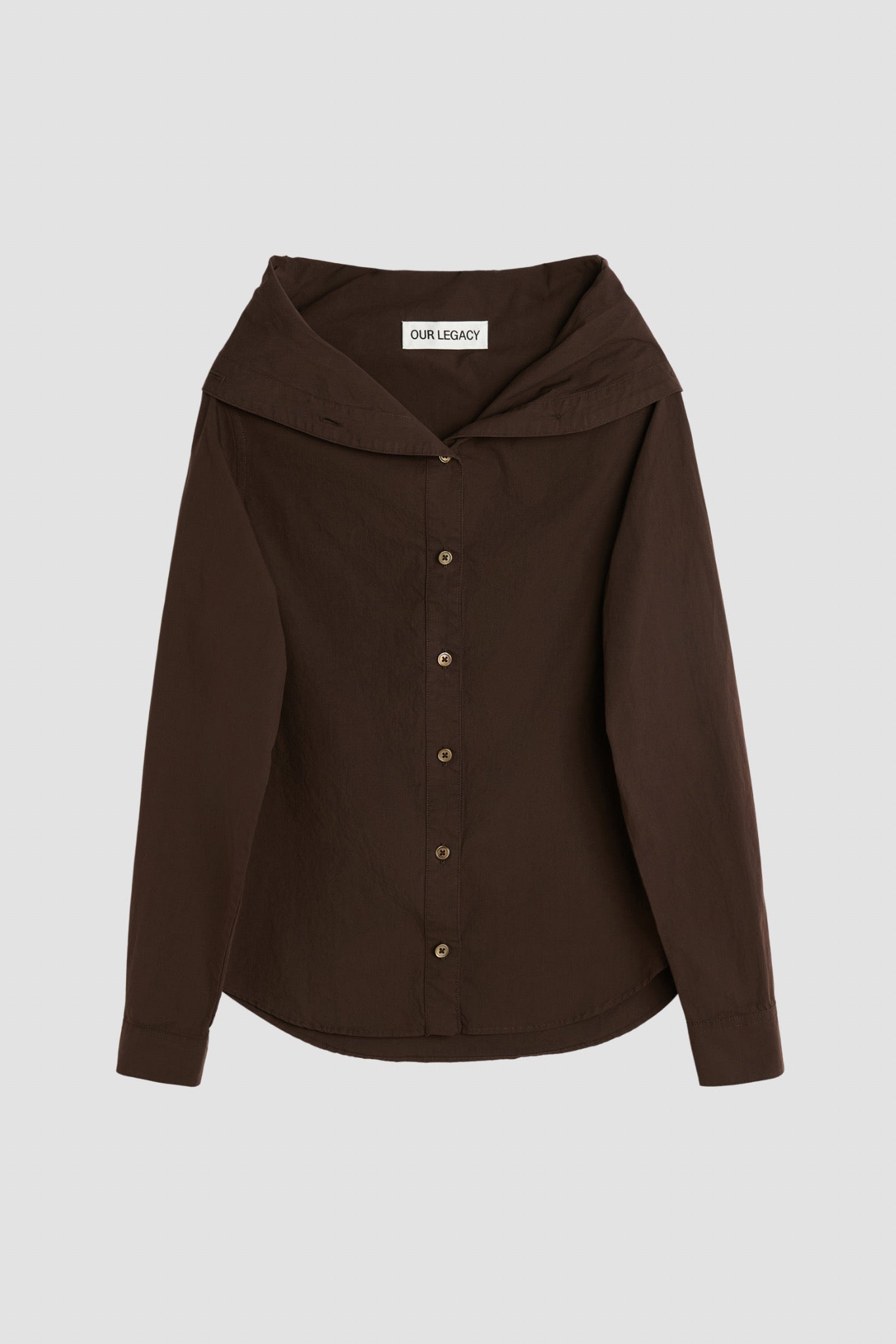 KAONASHI SHIRT Hefty Brown Coarse Poplin