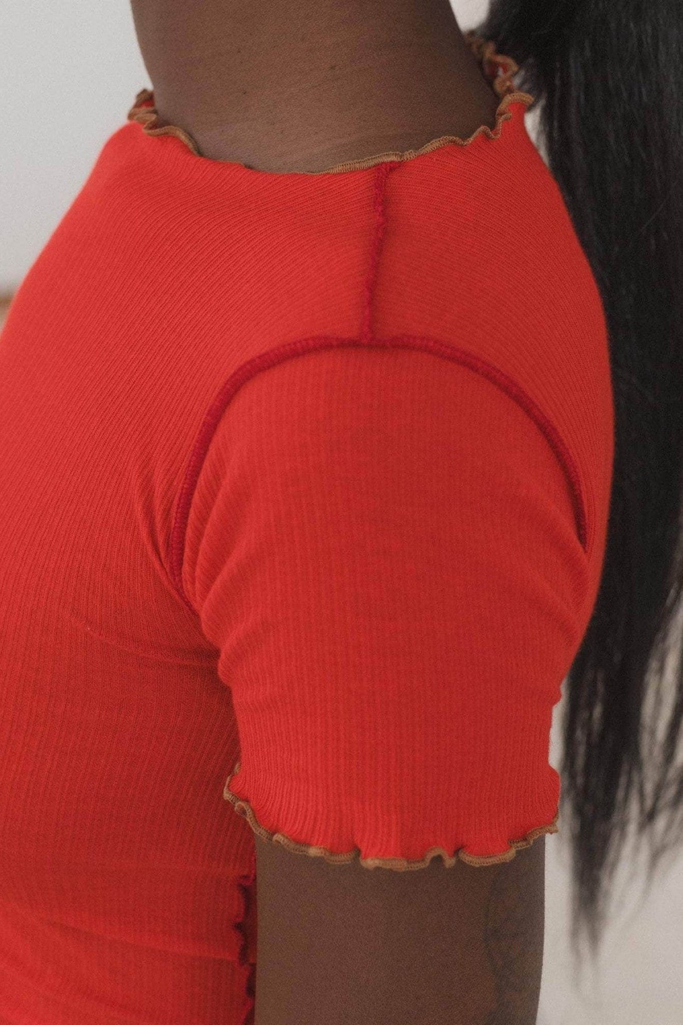 VEIN TEE SHIRT MY RED/BROWN