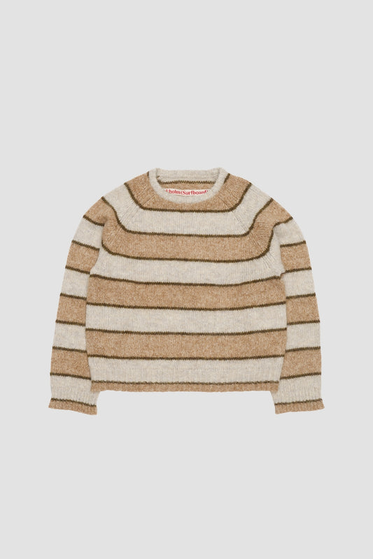 RAGLAN KNIT Beige Stripe