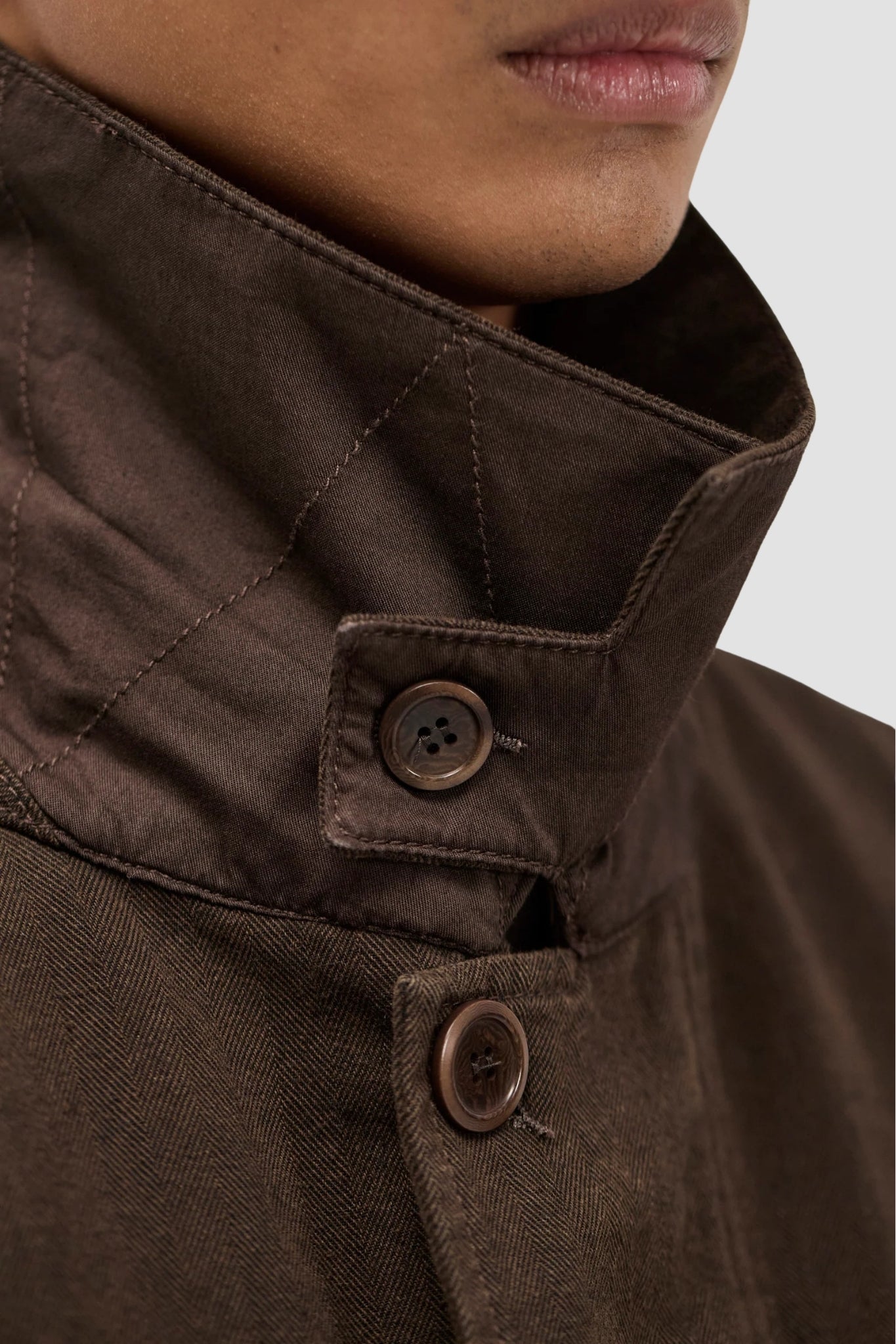 VANDEL HERRINGBONE TWILL FLIGHT JACKET Delicioso Brown