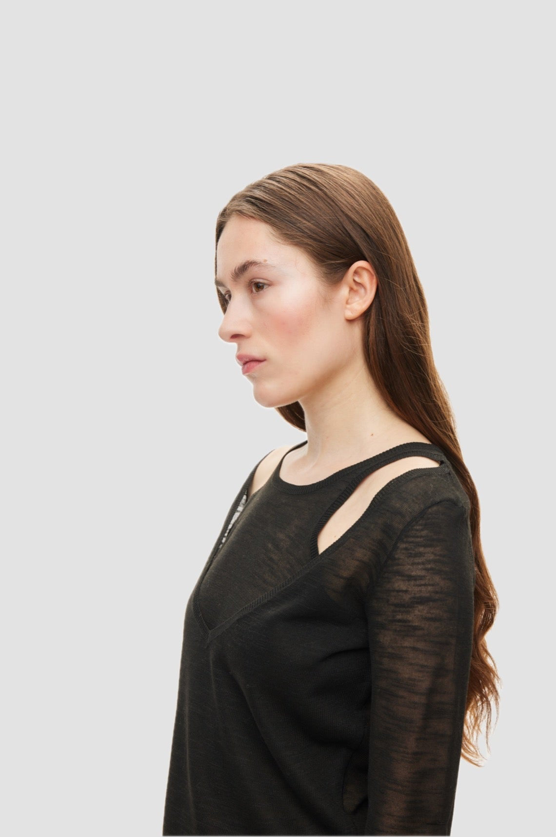 DRAMA KNIT BLOUSE black