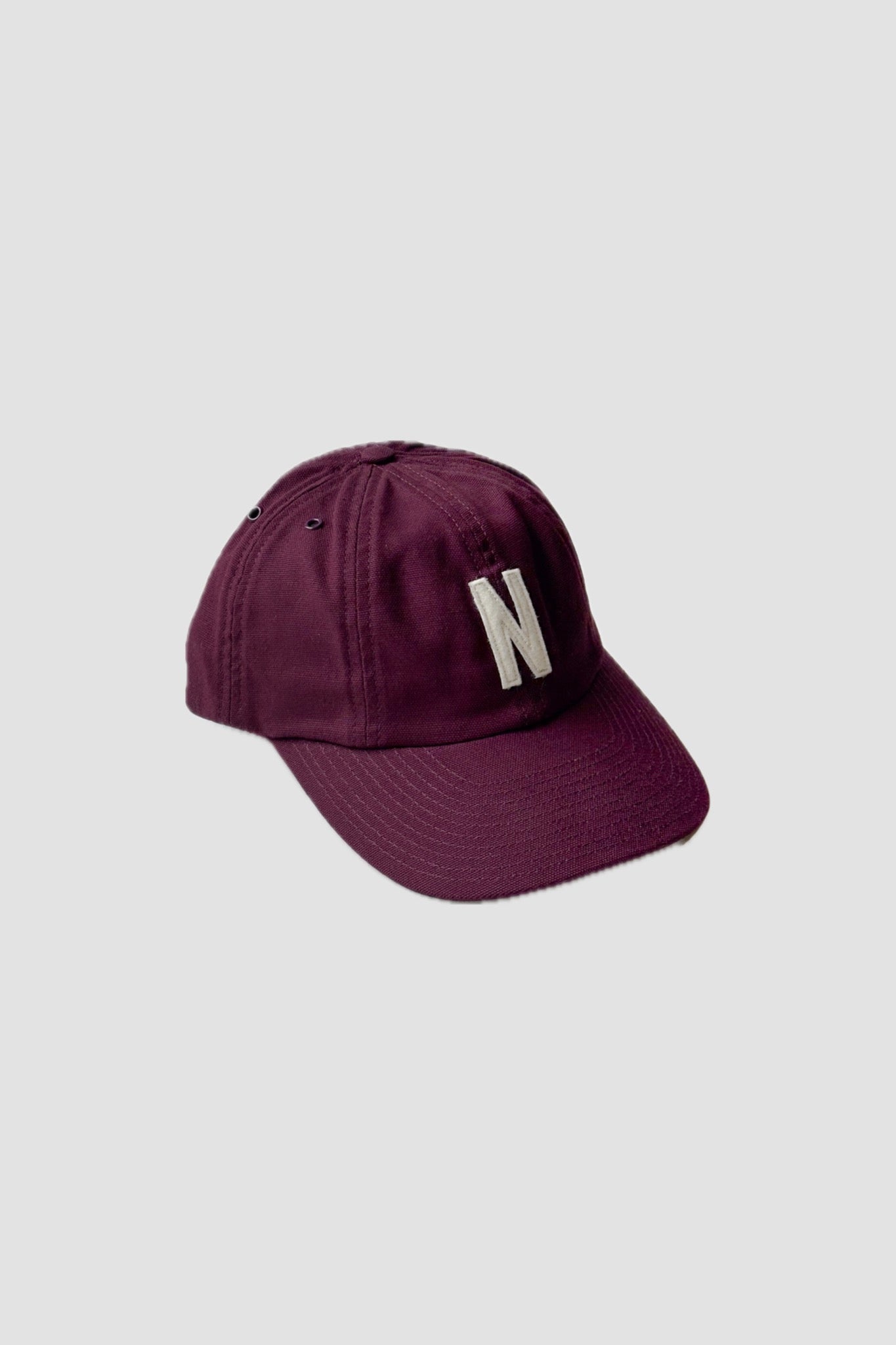 Light Canvas Felt N 8 Panel Cap Mahogany