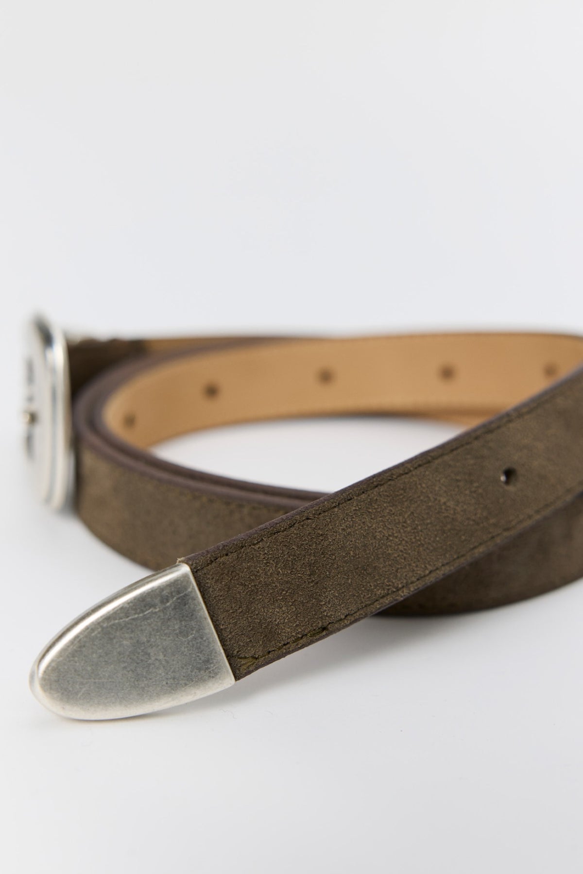 RIDERS BELT taupe suede